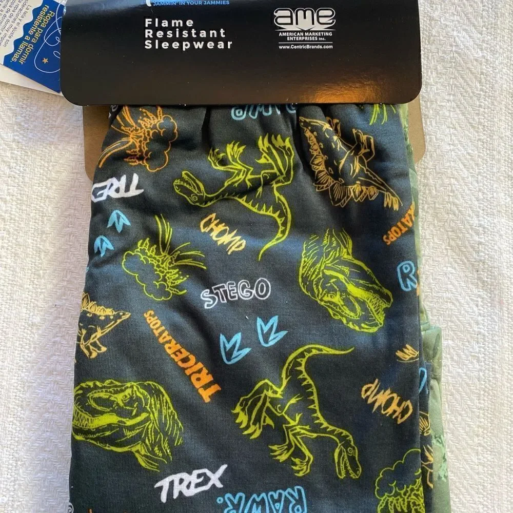 UP-LATE Boys 2-Pack All Day Sleep Shorts -Dino Prints